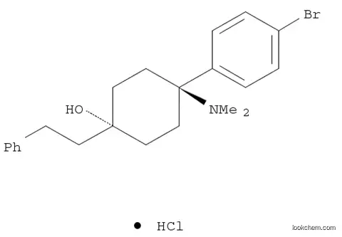 Molecular Structure of 70895-01-1 (Cyclohexanol, 4-(4-bromophenyl)-4-(dimethylamino)-1-(2-phenylethyl)-, hydrochloride, trans- (9CI))